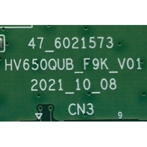 T-CON PARA TV SONY / NUMERO DE PARTE 44-9771906O / 47_6021573 / HV650QUB_F9K_V01 / PANEL YSCM065CC011 / DISPLAY HV650QUB-F9K / MODELO KD-65X80K